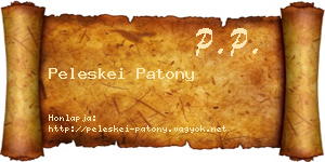 Peleskei Patony névjegykártya